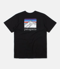 Patagonia Line Logo Ridge Pocket Reponsibili-Tee T-Shirt - Black thumbnail