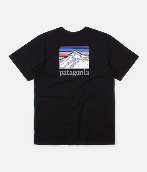 Patagonia Line Logo Ridge Pocket Reponsibili-Tee T-Shirt - Black