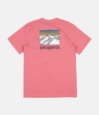 Patagonia Line Logo Ridge Pocket Reponsibili-Tee T-Shirt - Sticker Pink thumbnail