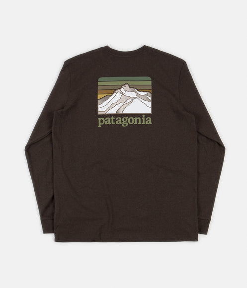Patagonia Line Logo Ridge Responsibili-Tee Long Sleeve T-Shirt - Logwood Brown
