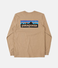 Patagonia P-6 Logo Responsibili-Tee Long Sleeve T-Shirt - Bearfoot Tan thumbnail