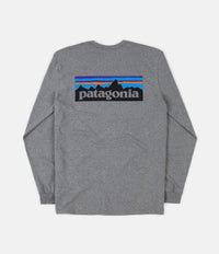 Patagonia P-6 Logo Responsibili-Tee Long Sleeve T-Shirt - Gravel Heather thumbnail