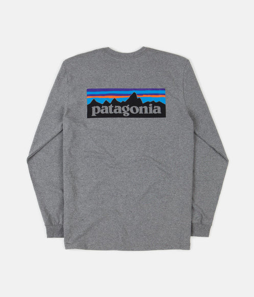 Patagonia P-6 Logo Responsibili-Tee Long Sleeve T-Shirt - Gravel Heather