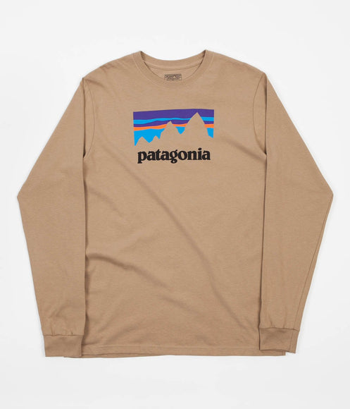 Patagonia Shop Sticker Long Sleeve T-Shirt - Mojave Khaki