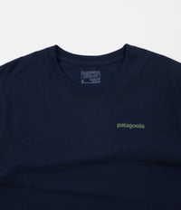 Patagonia Text Logo Long Sleeve T-Shirt - Navy Blue thumbnail