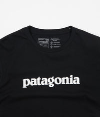 Patagonia Text Logo Organic T-Shirt - Black thumbnail