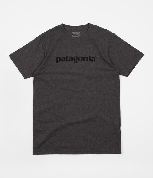 Patagonia Text Logo T-Shirt - Black / Black
