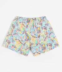 Patagonia Womens Funhoggers Shorts in Thriving Planet: Lago Blue thumbnail