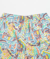 Patagonia Womens Funhoggers Shorts in Thriving Planet: Lago Blue thumbnail