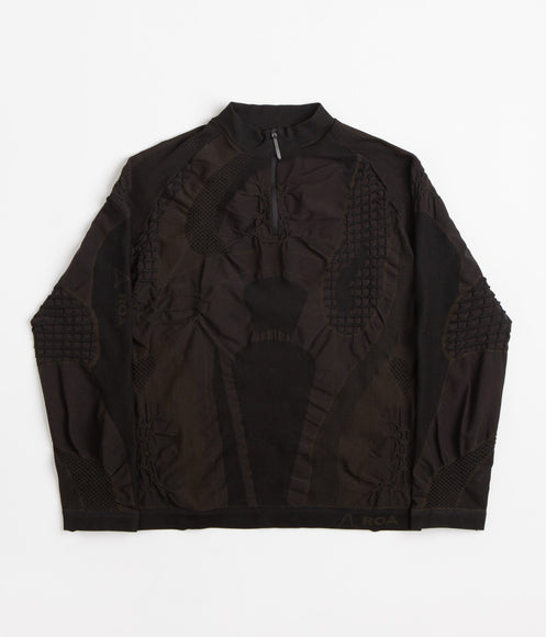 ROA 1/2 Zip 3D Knit Sweatshirt - Black / Brown