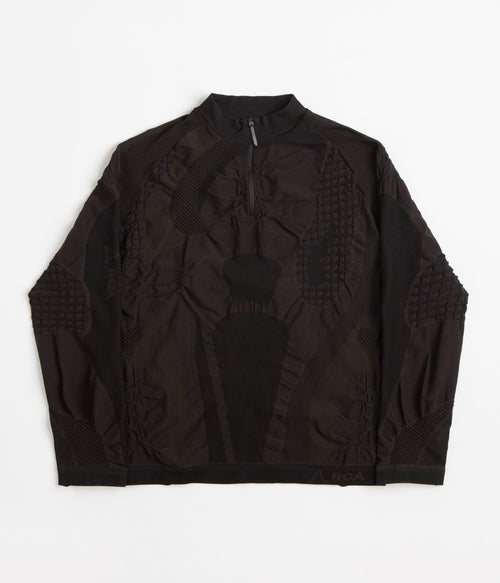 ROA 1/2 Zip 3D Knit Sweatshirt - Black / Brown