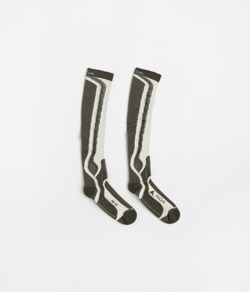 ROA Long Socks - Olive / Beige