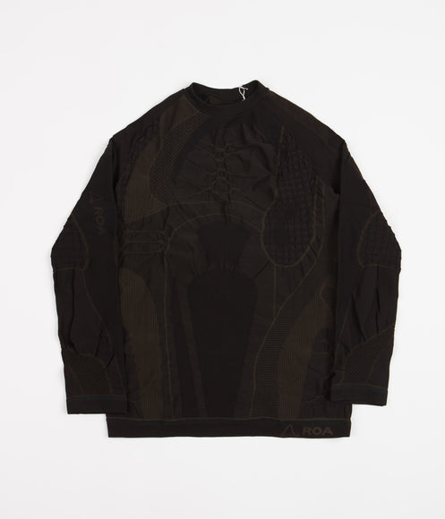 ROA Tech Knit Long Sleeve T-Shirt - Black / Brown | Always in Colour