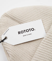 RoToTo Cotton Roll-Up Beanie - Ivory thumbnail