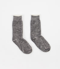 RoToTo Double Face Crew Socks in Charcoal thumbnail