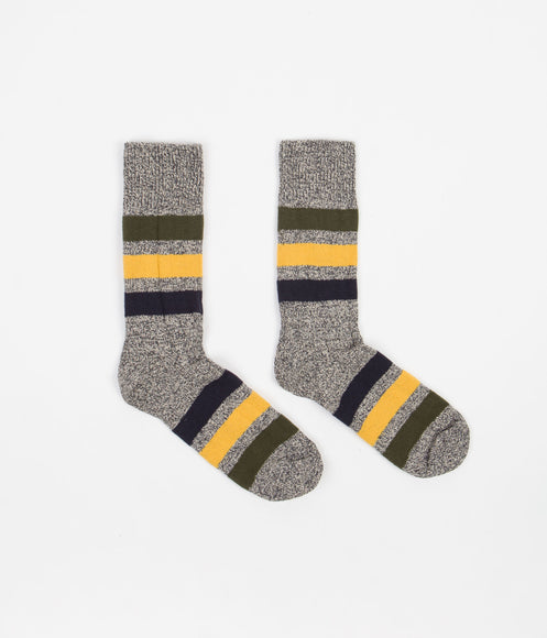 RoToTo Park Stripe Crew Socks - Dark Grey
