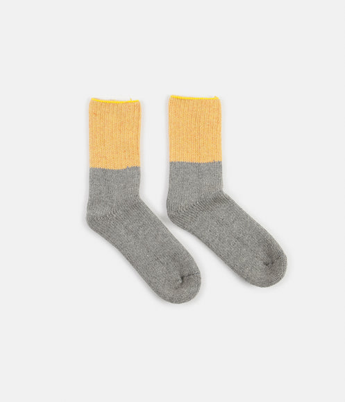 RoToTo Teasel Socks - Gold / Light Grey