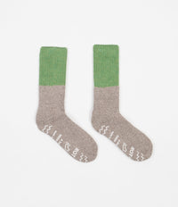 RoToTo Teasel Socks - Light Green / Dark Beige thumbnail