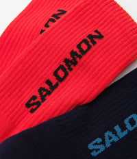 Salomon Everyday Crew Socks (3 Pack) - Dark Sapphire / Vanilla Ice / Fiery Red thumbnail