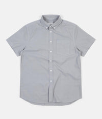 Saturdays NYC Esquina Short Sleeve Oxford Shirt - Stone Blue thumbnail