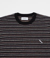 Saturdays NYC Lee Stripe Knitted Sweatshirt  - Black thumbnail
