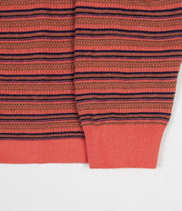 Saturdays NYC Lee Stripe Knitted Sweatshirt  - Peach thumbnail