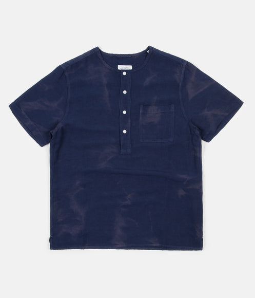 Saturdays NYC Pontus Linen Short Sleeve Shirt - Midnight Batik Dye