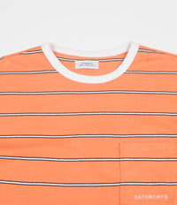 Saturdays NYC Randall Stripe T-Shirt  - Peach thumbnail