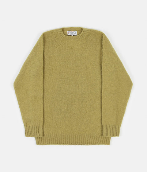 Shetland Woollen Co. Shaggy Crewneck Sweatshirt in Chartreuse
