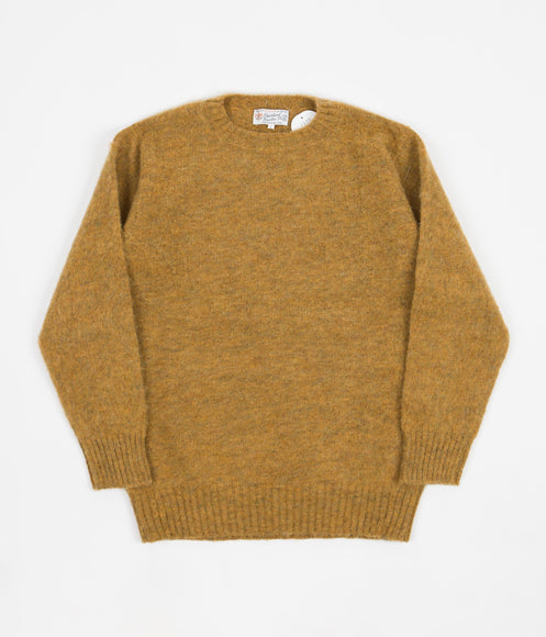 Shetland Woollen Co. Shaggy Crewneck Sweatshirt - Yellow Ochre