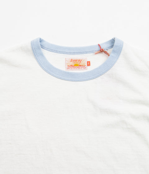 Sunray Sportswear La'ie T-Shirt in Off White and Duck Egg