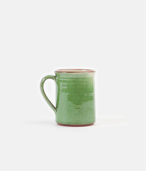 Tender Hand Thrown Natural Red Clay Coffee Mug - Green Glaze