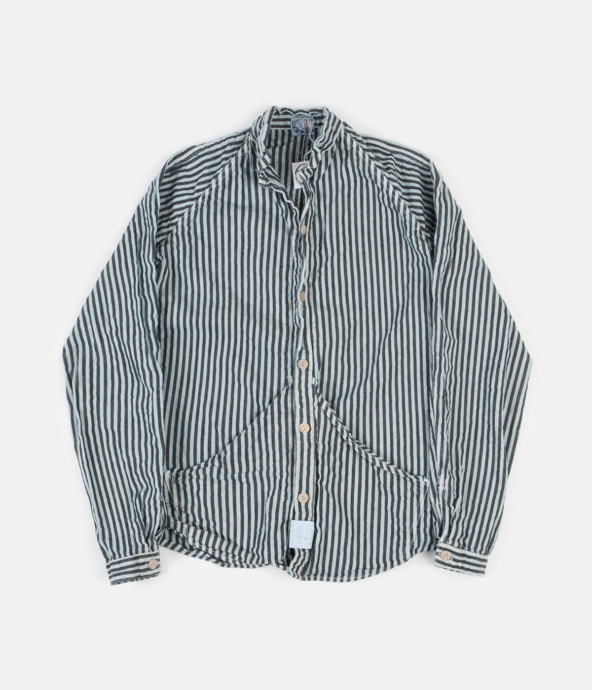 Tender Type 431 Raglan Wallaby Shirt - Indigo Welsh Stripe Calico 