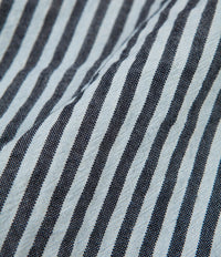 Tender Type 433 Raglan Wallaby Short Sleeve Shirt - Indigo Welsh Stripe Calico Rinse Wash thumbnail