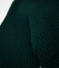 Tender Type 799 Mirror Panel Double Pullover Sweatshirt - Blackberry Stitch Bottle Green Lambswool thumbnail