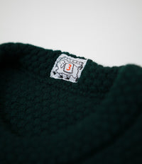 Tender Type 799 Mirror Panel Double Pullover Sweatshirt - Blackberry Stitch Bottle Green Lambswool thumbnail