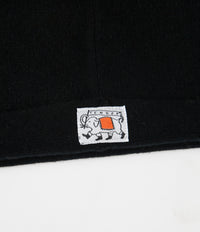 Tender Type 837 Large Drawn Knitted Hat - Black Cold Felted Lambswool thumbnail