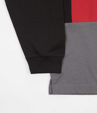 The Trilogy Tapes TTT Long Sleeve Polo Shirt - Red / Black / Grey thumbnail