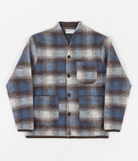 Universal Works Cardigan - Blue / Brown | Always in Colour
