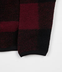 Universal Works Check Wool Fleece Cardigan - Red Check thumbnail
