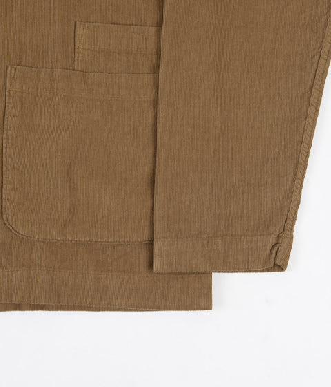 Universal Works Fine Cord Bakers Overshirt in Taupe