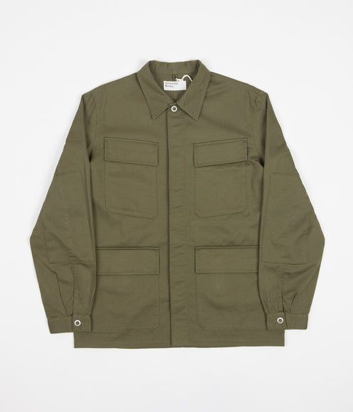 Universal Works Midweight Fatigue Jacket - Light Olive Twill