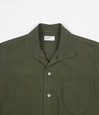 Universal Works Open Collar Shirt - Oxford Shirting Light Olive thumbnail