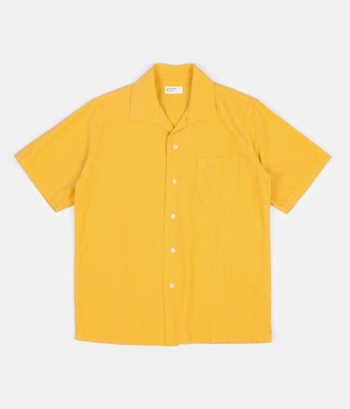 Universal Works Open Collar Shirt - Oxford Shirting Sunshine