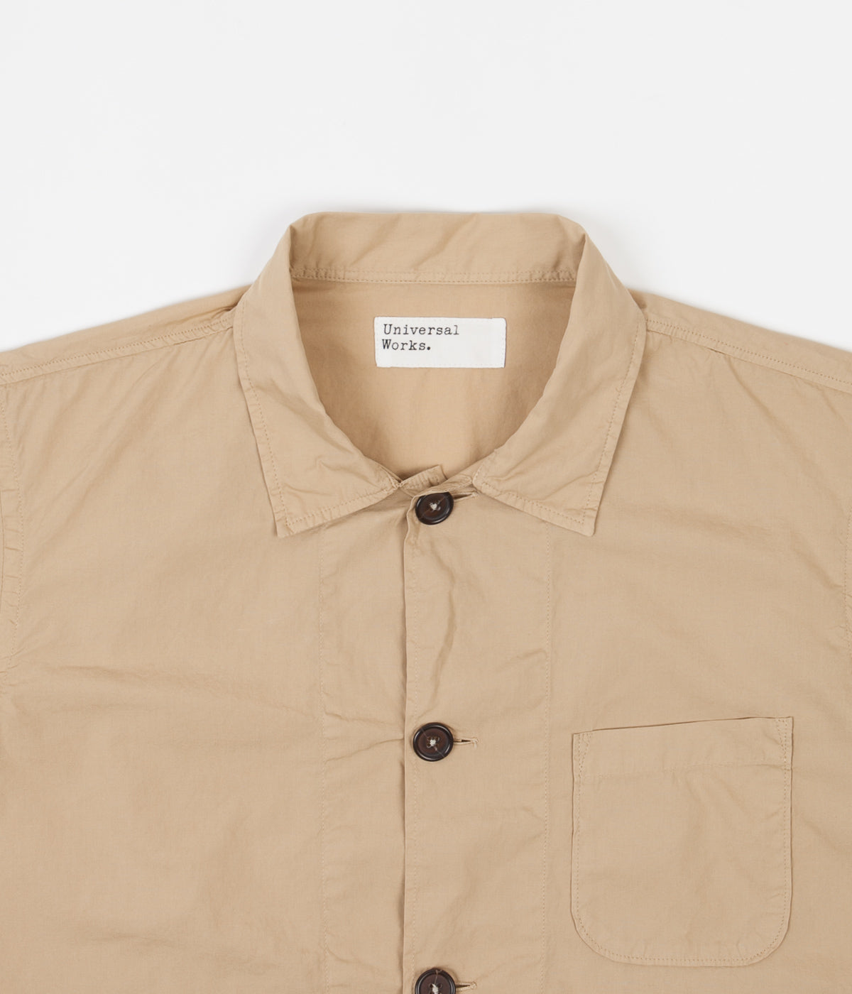 Universal Works Poplin Bakers Overshirt - Sand 