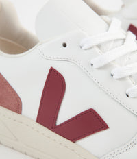 Veja V-10 Leather Shoes - Extra White / Marsala / Dried Petal / Orange Fluoro thumbnail