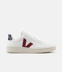 Veja V-12 Leather Shoes - Extra White / Marsala / Nautico thumbnail