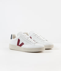 Veja V-12 Leather Shoes - Extra White / Marsala / Nautico thumbnail