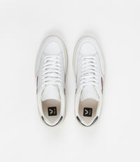 Veja V-12 Leather Shoes - Extra White / Marsala / Nautico thumbnail