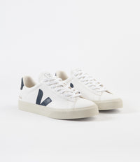 Veja Womens Campo ChromeFree Leather Shoes - White / Nautico thumbnail